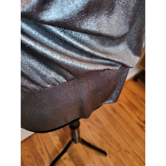 INC Vintage Y2k Silver Metallic Pleated Bubble Top PM Glam Party Retro New Year - Picture 7 of 10